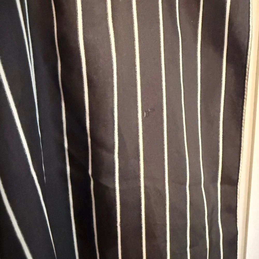 Lauren Ralph Lauren Black White Pinstripe 100% Silk Scarf Preppy Classic